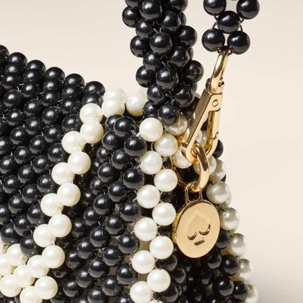 Kate Spade x Target Black and White Colorblock Beaded Crossbody Bag - Picture 4 of 11